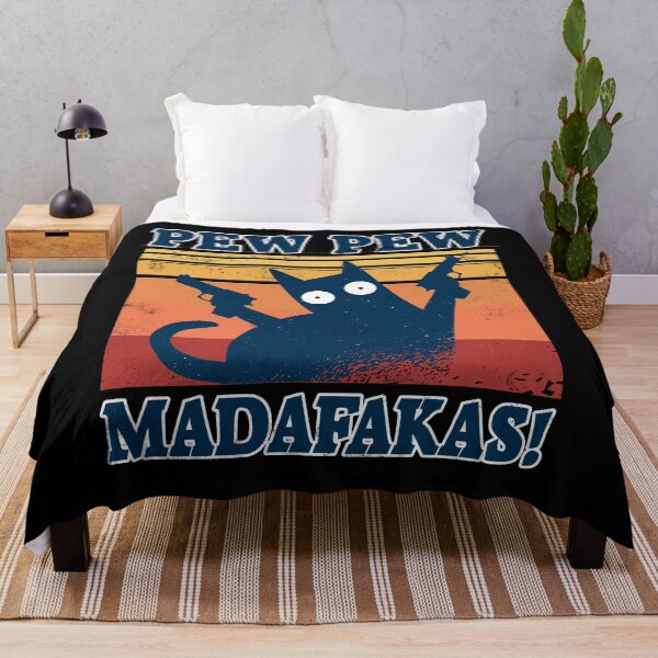 Item preview, Cat Pew Pew Madafakas Vintage Crazy Cat New Funny Graphic designed and sold by Renergie.