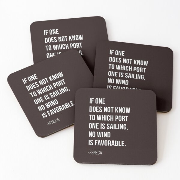 Item preview, Seneca Stoic Quote -If one does not know to which port one is sailing, no wind is favorable. designed and sold by T UNIQUE.