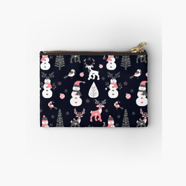 Item preview, Snowmen, Reindeer and Christmas Trees in Pink, Grey and Silver designed and sold by madtoyman.