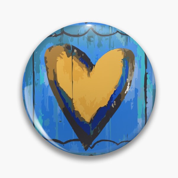 Artikelvorschau, Kunstvolles Herz Blau & Gold entworfen und verkauft von Jennifer Geiger Art.