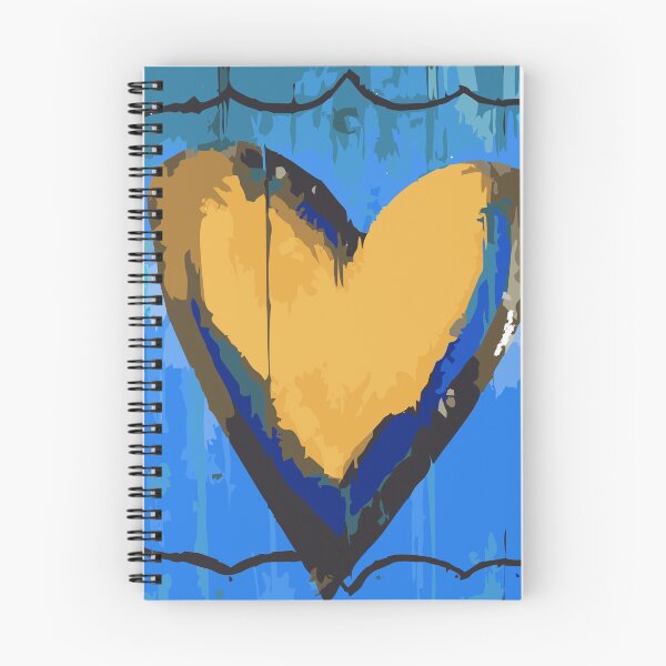 Artikelvorschau, Kunstvolles Herz Blau & Gold entworfen und verkauft von Jennifer Geiger Art.