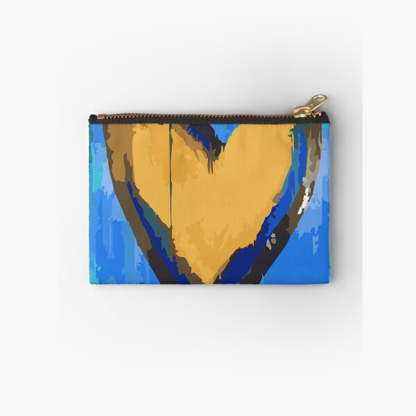 Artikelvorschau, Kunstvolles Herz Blau & Gold entworfen und verkauft von Jennifer Geiger Art.