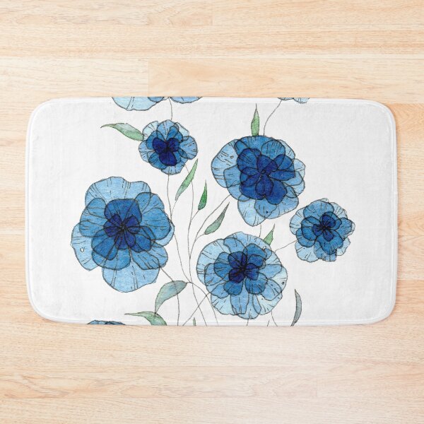 Item preview, Deep blue flowers designed and sold by María Casas Watercolour Designs.