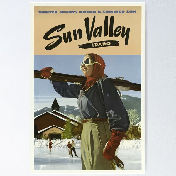Item preview, Vintage Travel Poster Sun Valley Idaho designed and sold by G-Design.