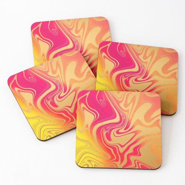 Item preview, Gold Red & Orange Pink Marble designed and sold by Lucky-Town-Art.