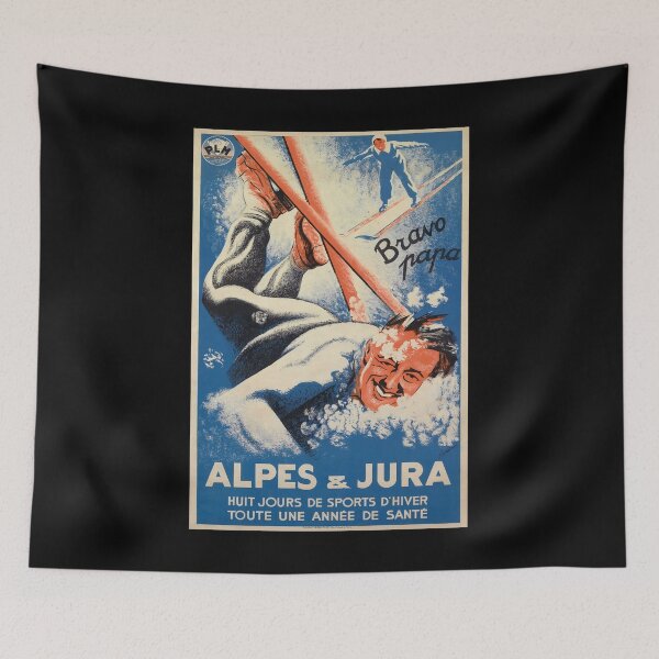 Item preview, retro alpes et jura  jours de sports dhiver toute une annee de sante vintage reclame designed and sold by CorasPosters.
