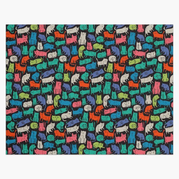 Cool Cats. Funny cute colorful pet design. Jigsaw Puzzle