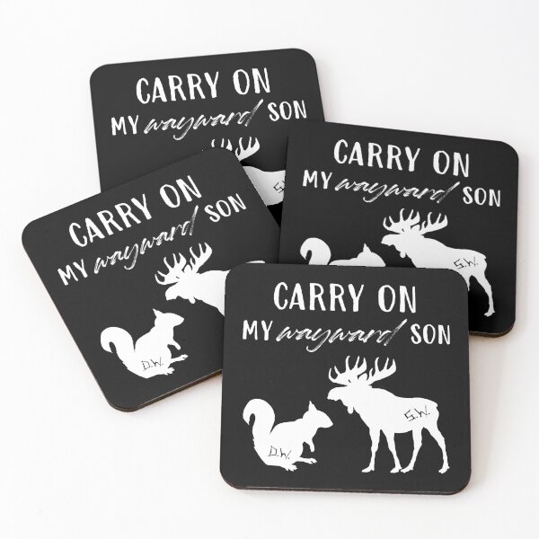 Item preview, carry on my wayward son - moose+squirrel/white designed and sold by lexicolor.
