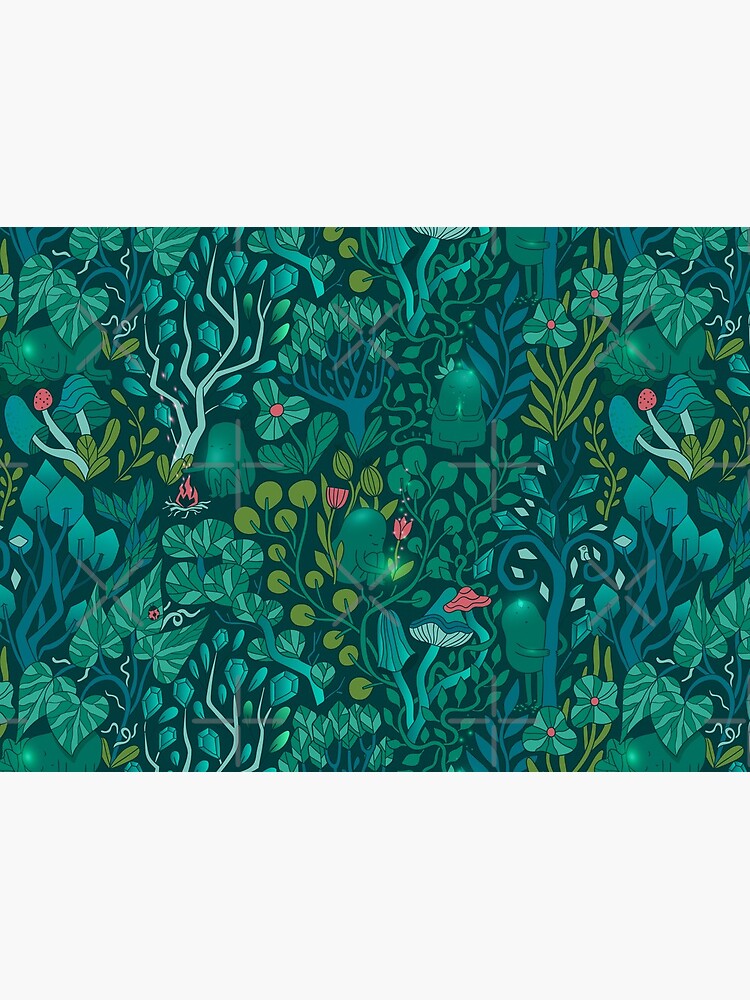 Emerald forest keepers. Fairy woodland creatures. Tree, plants and mushrooms by kostolom3000
