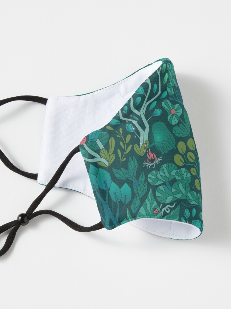 Alternate view of Emerald forest keepers. Fairy woodland creatures. Tree, plants and mushrooms Mask