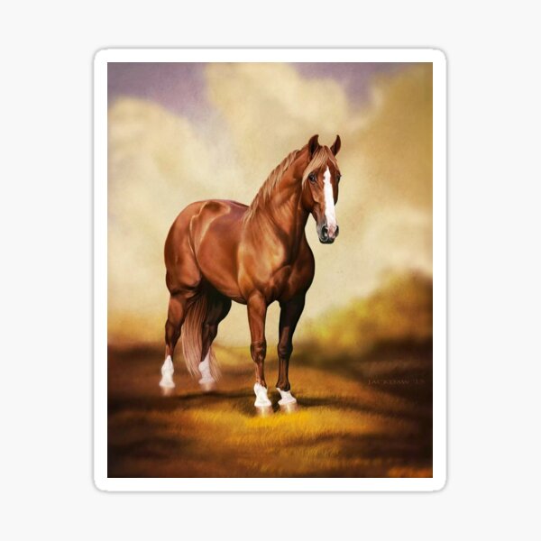 Item preview, Cheval alezan de couleur lin avec Blaze et chaussettes designed and sold by HalterAndRide.