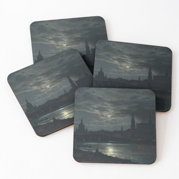 Item preview, View of Dresden by Moonlight (1839) - Johan Christian Dahl designed and sold by SALON DES ARTS.