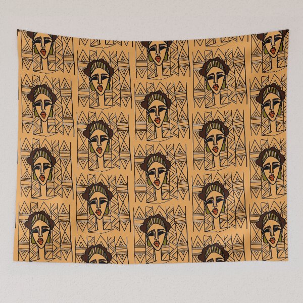 Item preview, Earth Tones Ethnic Simple Woman Design designed and sold by junepillows.