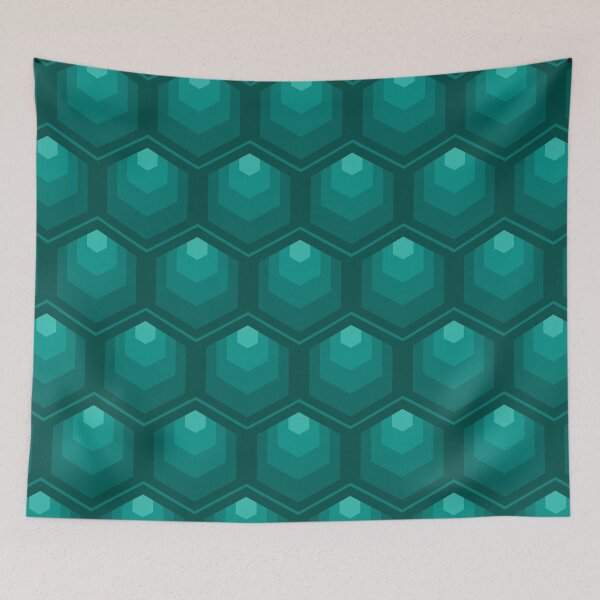 Item preview, Concentric Hexagons Geometric Pattern – Teal designed and sold by RoguePatterns.