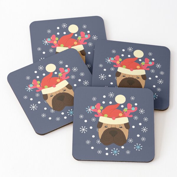 Item preview, Reindeer Santa Shar Pei Christmas designed and sold by Lulupainting.
