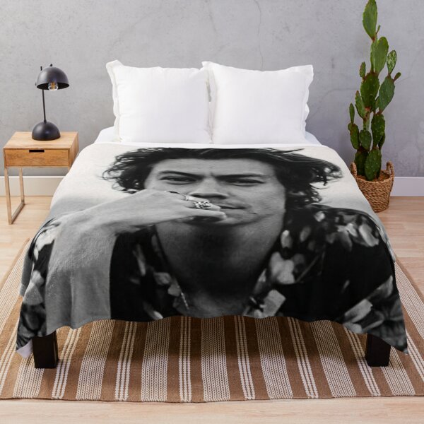 Black White Harry Handsome Throw Blanket