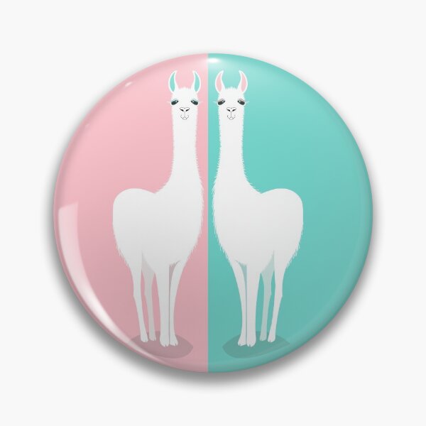 Item preview, TWO STANDING LLAMA ON PINK AND BLUE designed and sold by Jean Gregory Evans.