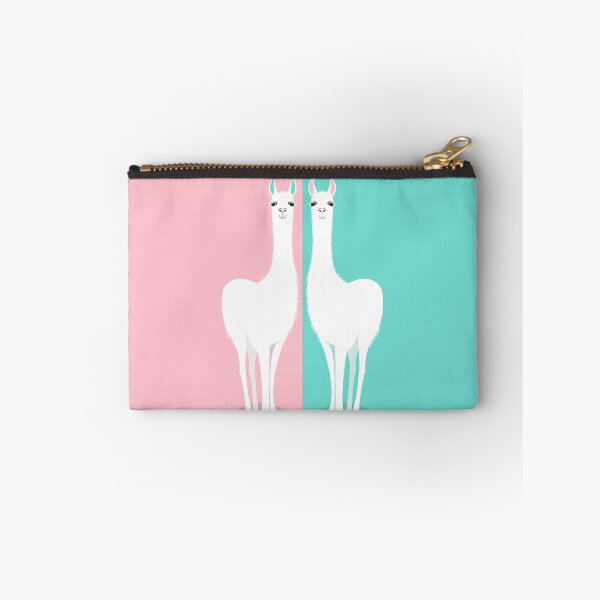 Item preview, TWO STANDING LLAMA ON PINK AND BLUE designed and sold by Jean Gregory Evans.