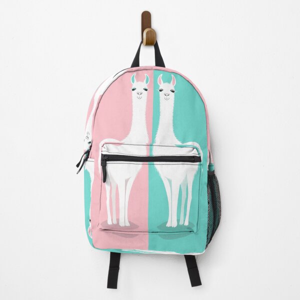 Item preview, TWO STANDING LLAMA ON PINK AND BLUE designed and sold by Jean Gregory Evans.