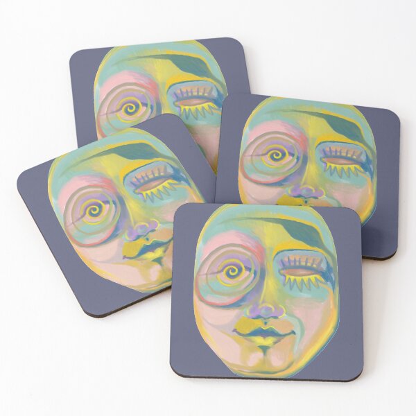 Item preview, Retro psychedelic painting of a happy face designed and sold by Rainbow Infinity.