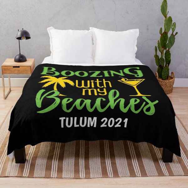 Item preview, Boozing With My Beaches Bachelorette Girls Trip Tulum 2021 print designed and sold by jakehughes2015.