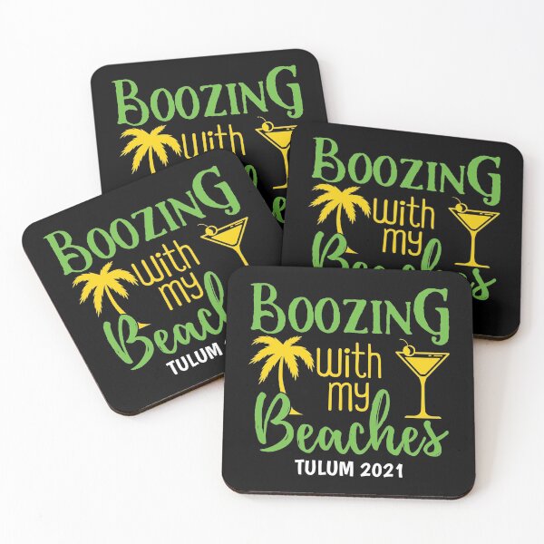 Item preview, Boozing With My Beaches Bachelorette Girls Trip Tulum 2021 print designed and sold by jakehughes2015.