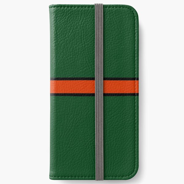 Festive Red Gift Bow on Green iPhone Wallet