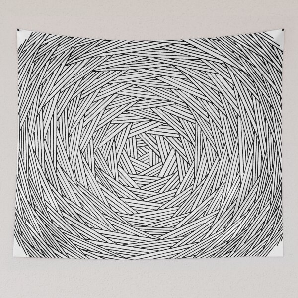 Item preview, Round Geometry - Black on White designed and sold by Silbek.