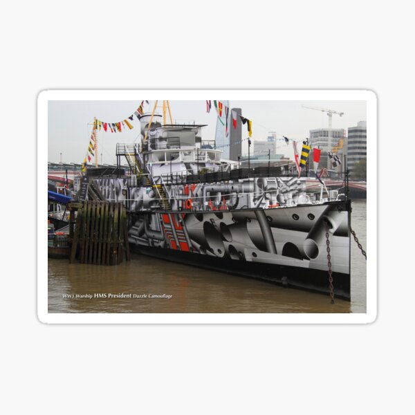 HMS President on the River Thames Sticker