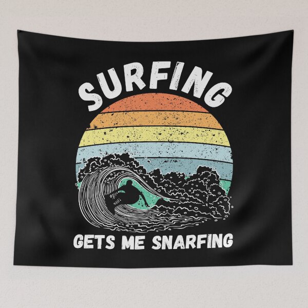 Item preview, Surfing Gets Me Snarfing Distressed Sunset designed and sold by SAVWIS.