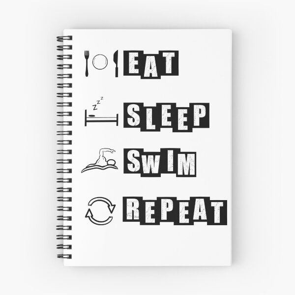 Item preview, Eat, Sleep, Swim, Repeat - white designed and sold by BusyMonkeys.
