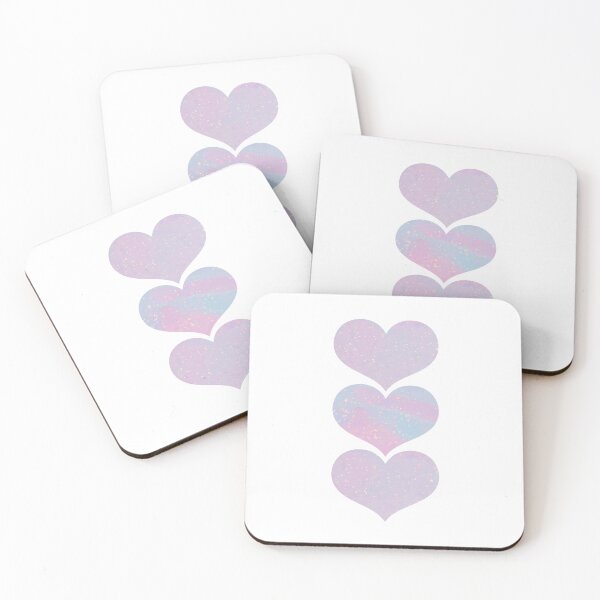 Item preview, Pastel Sparkle Glitter Hearts designed and sold by TheBearandBunny.