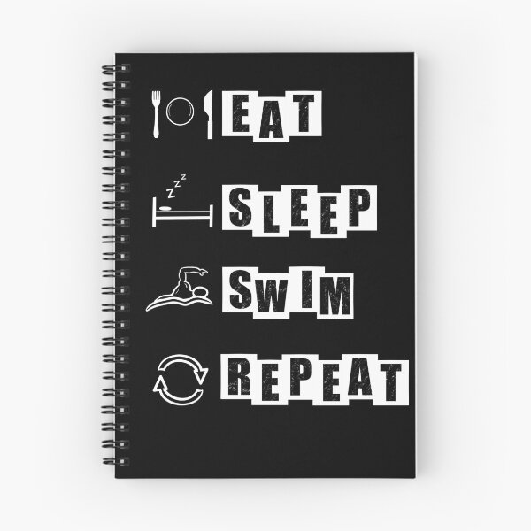 Item preview, Eat, Sleep, Swim, Repeat - black designed and sold by BusyMonkeys.