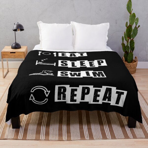 Item preview, Eat, Sleep, Swim, Repeat - black designed and sold by BusyMonkeys.