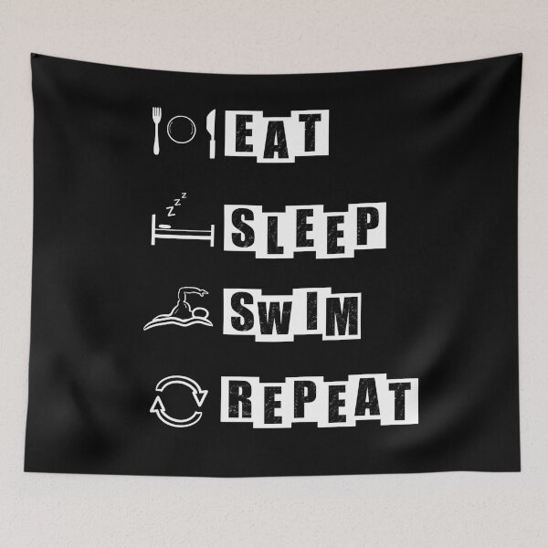 Item preview, Eat, Sleep, Swim, Repeat - black designed and sold by BusyMonkeys.