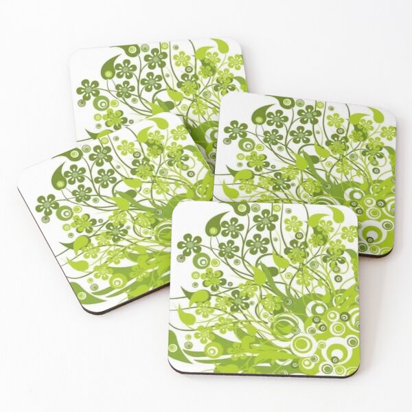 Item preview, Green floral designs designed and sold by Shipra Gupta.