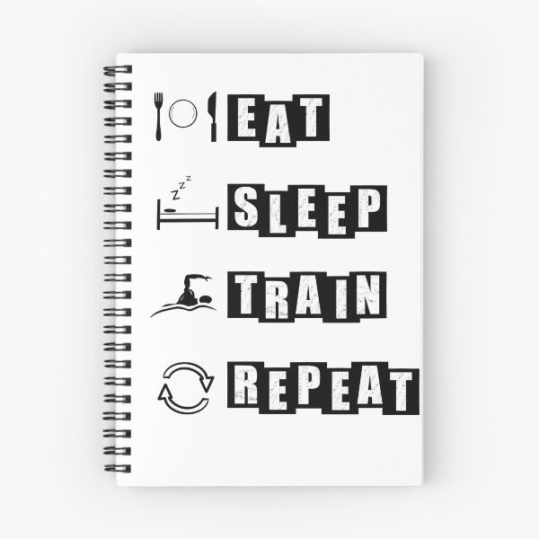 Item preview, Eat, Sleep, Train, Repeat for swimming - white designed and sold by BusyMonkeys.