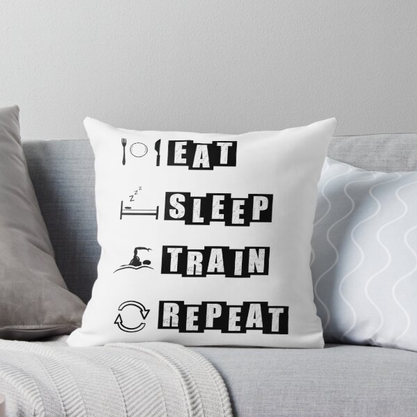 Item preview, Eat, Sleep, Train, Repeat for swimming - white designed and sold by BusyMonkeys.