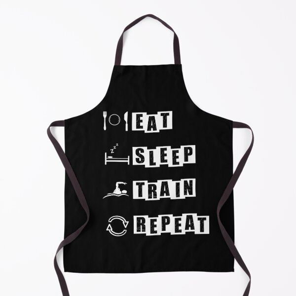 Item preview, Eat, Sleep, Train, Repeat for swimming - black designed and sold by BusyMonkeys.