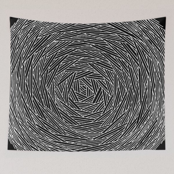 Item preview, Round Geometry - White on Black designed and sold by Silbek.