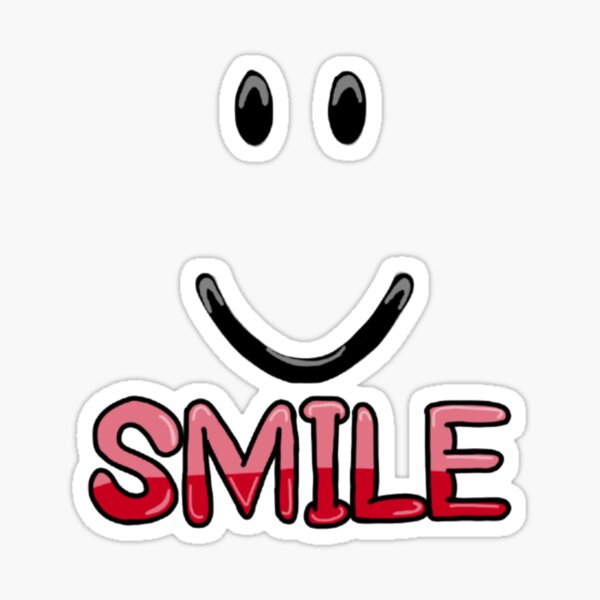 Roblox Smile Stickers Redbubble - crazy happy face roblox