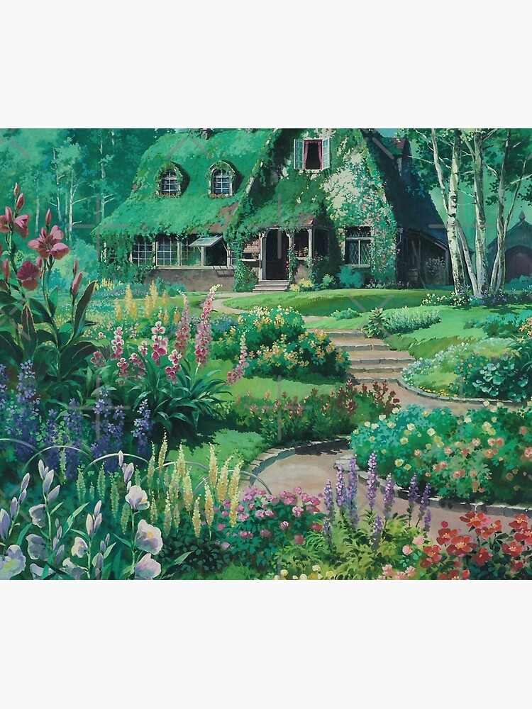 Anime Movie House with flowers Scenery by layar5