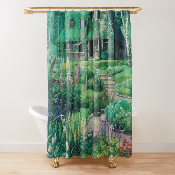 Anime Movie House with flowers Scenery Shower Curtain