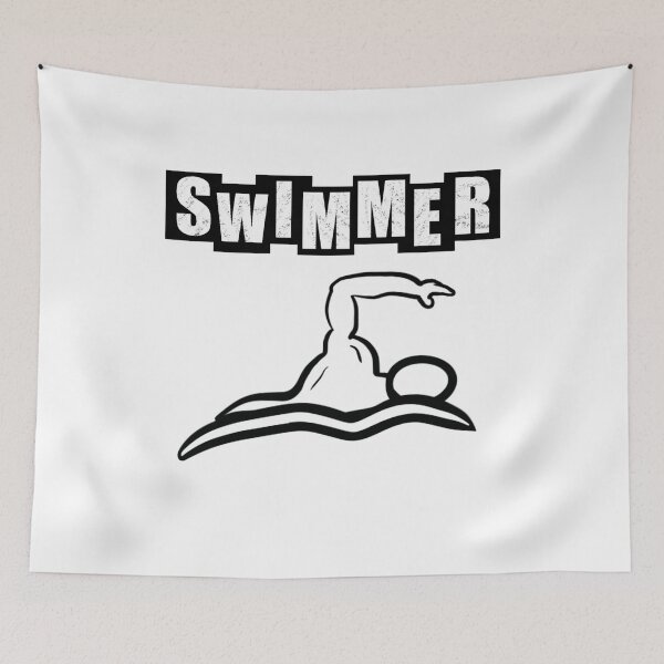 Item preview, Swimmer - white designed and sold by BusyMonkeys.