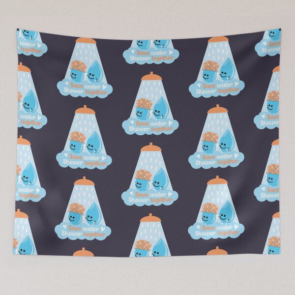 Item preview, Save Water Shower Together - Dark Blue designed and sold by VicEllisArt.