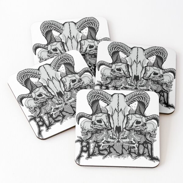 Item preview, black metal sign skull and pentagram designed and sold by teemix.