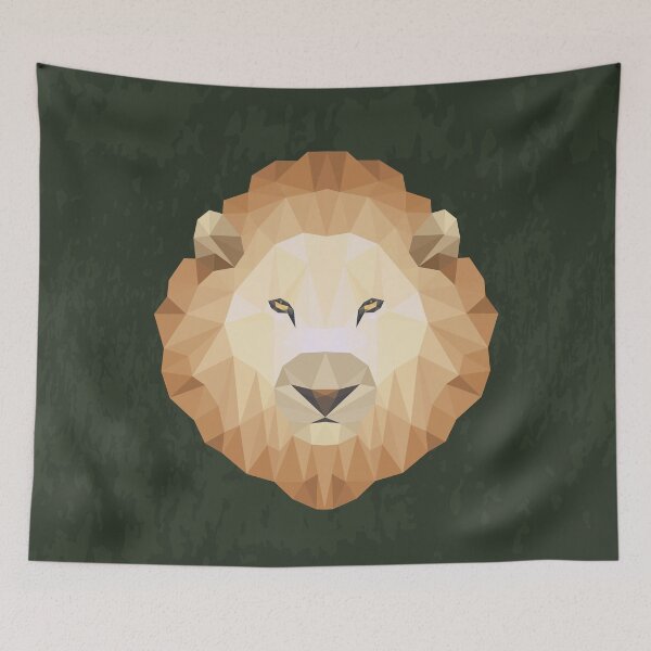 Item preview, Geometric lion profile (dark) designed and sold by frangipaniarts.