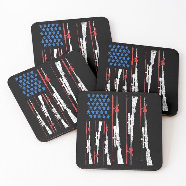 Item preview, retro vintage Mens Fishing Rod Hunting US Flag designed and sold by Space Art.