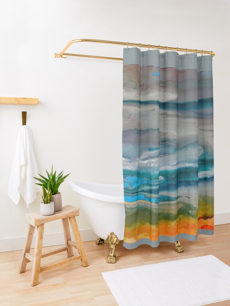 Alternate view of Silver Sky Shower Curtain