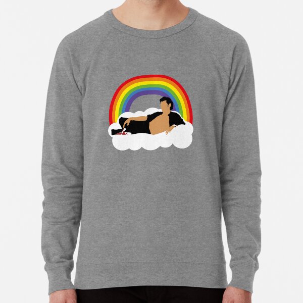 Jeff Goldblum On A Rainbow Cloud Lightweight Sweatshirt for Sale by ellentwd